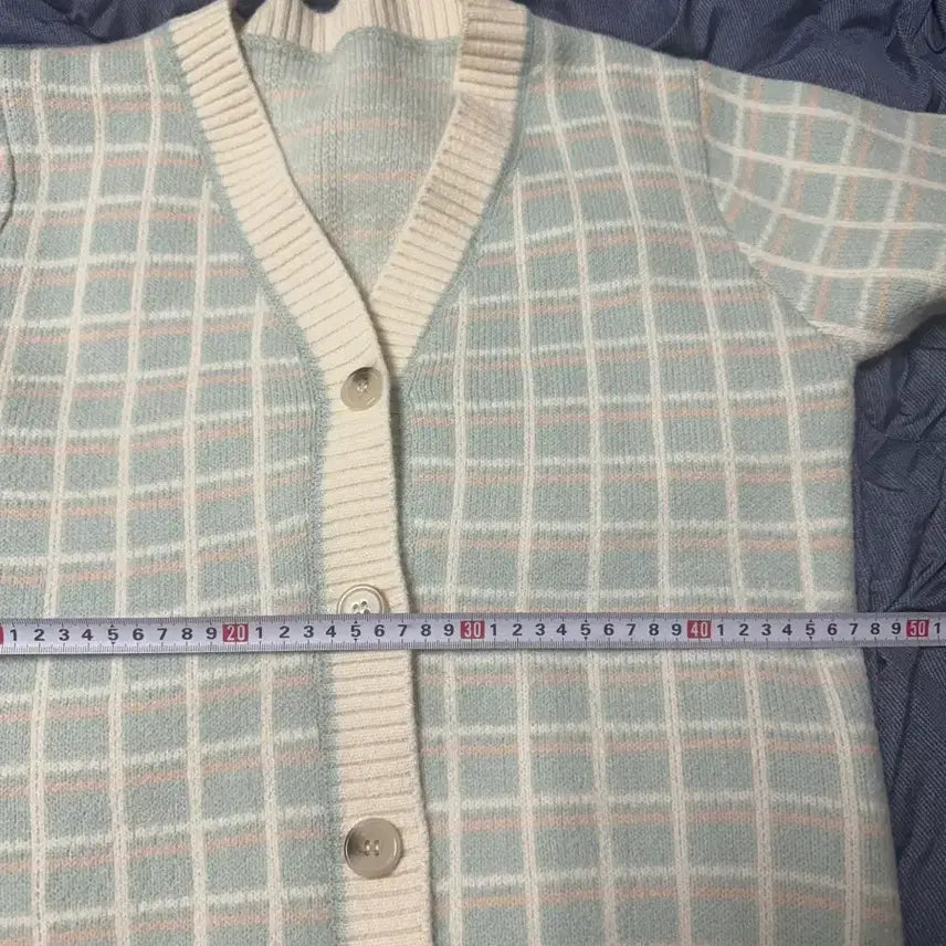 [BUNJANG] Check Pattern Knit Cardigan (Women's 55) / 체크 패턴 니트 여성 가디건 55