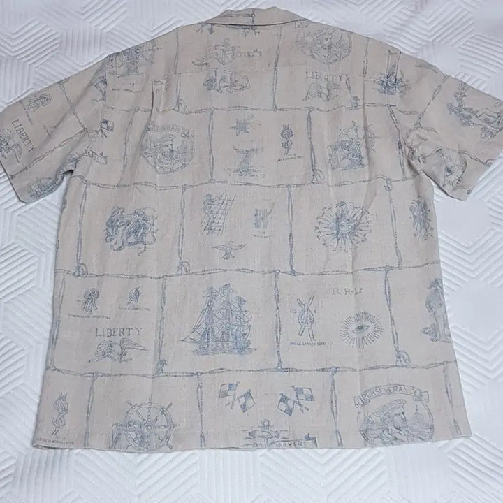 [SOLD OUT] [새상품/M] RRL 프린트 인디고 리넨 캠프 셔츠 팝니다.