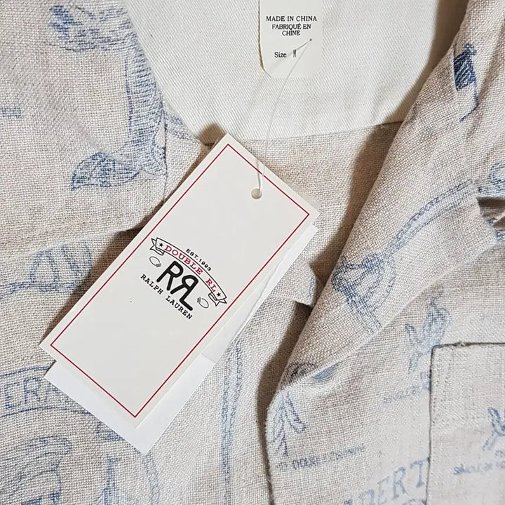[SOLD OUT] [새상품/M] RRL 프린트 인디고 리넨 캠프 셔츠 팝니다.