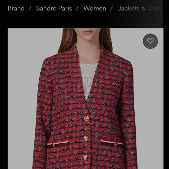 [BUNJANG] Sandro Tweed Jacket with Gold Button Detail / 산드로(Sandro) 트위드 자켓 / 금장 버튼 포인트