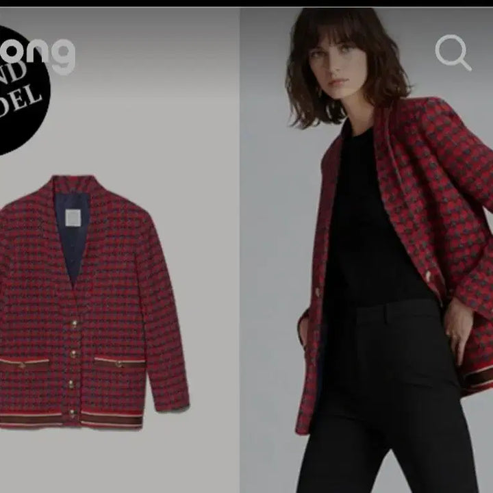 [BUNJANG] Sandro Tweed Jacket with Gold Button Detail / 산드로(Sandro) 트위드 자켓 / 금장 버튼 포인트