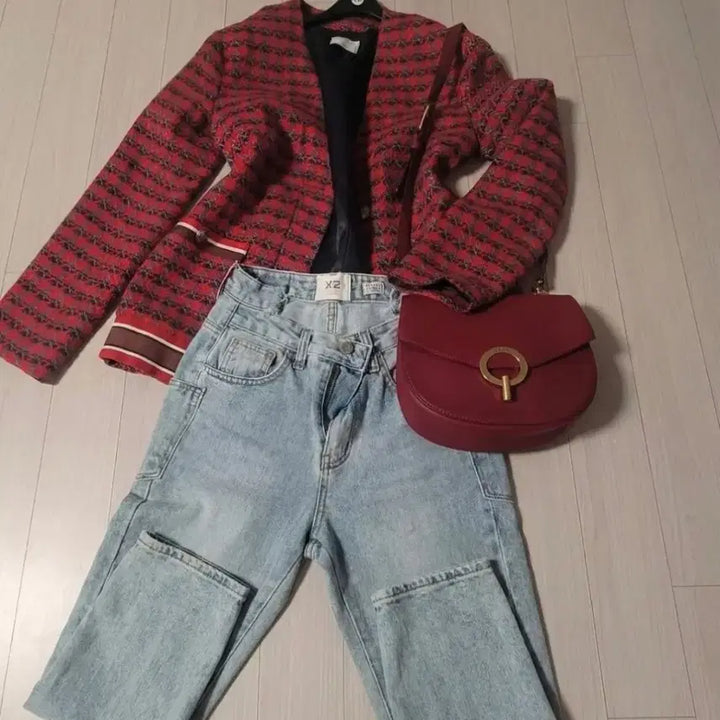 [BUNJANG] Sandro Tweed Jacket with Gold Button Detail / 산드로(Sandro) 트위드 자켓 / 금장 버튼 포인트