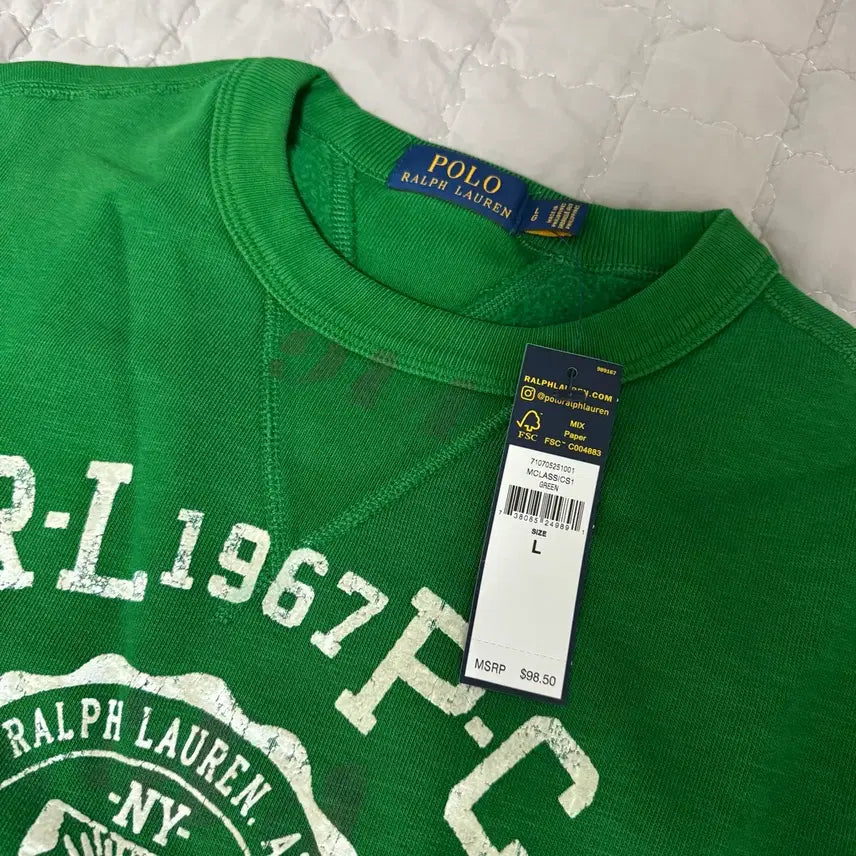 [BUNJANG] Polo Ralph Lauren Iconic Green Sweatshirt / 폴로 랄프로렌 아이코닉 그린 맨투맨 L 새제품