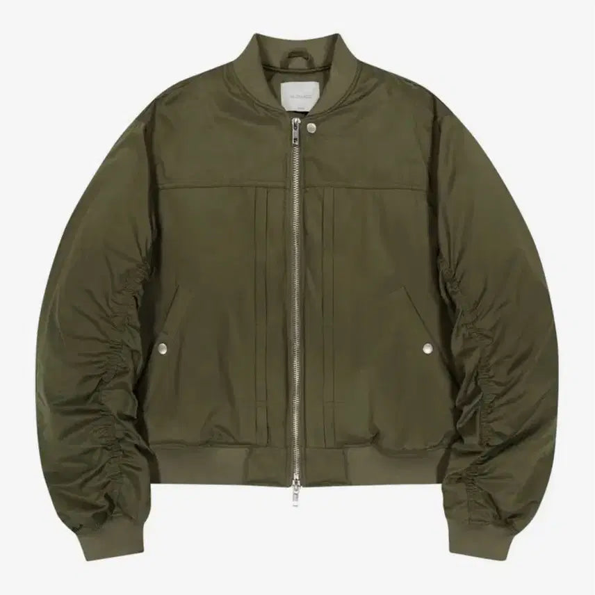 [BUNJANG] Slow Acid TYPE-2 Shirring Bomber Jacket [Khaki] / 슬로우애시드 TYPE-2 셔링 봄버 점퍼 [카키]