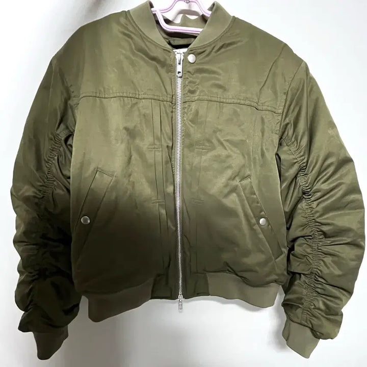 [BUNJANG] Slow Acid TYPE-2 Shirring Bomber Jacket [Khaki] / 슬로우애시드 TYPE-2 셔링 봄버 점퍼 [카키]