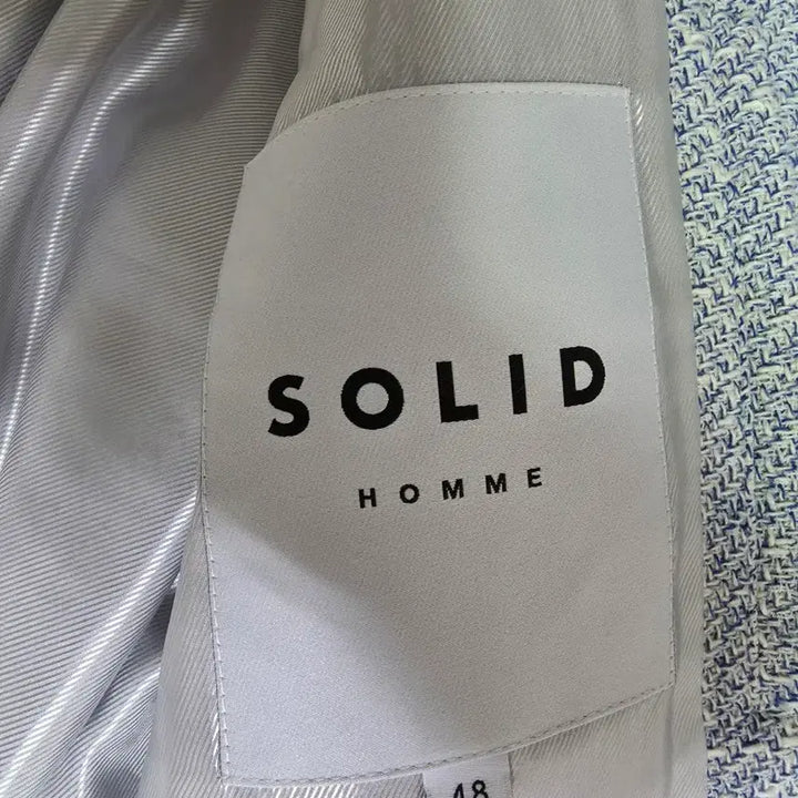 [BUNJANG] Solid Homme Blue Tweed Zip-Up Jacket (Size 48) / 솔리드옴므 블루 트위드 집업 자켓48 사이즈