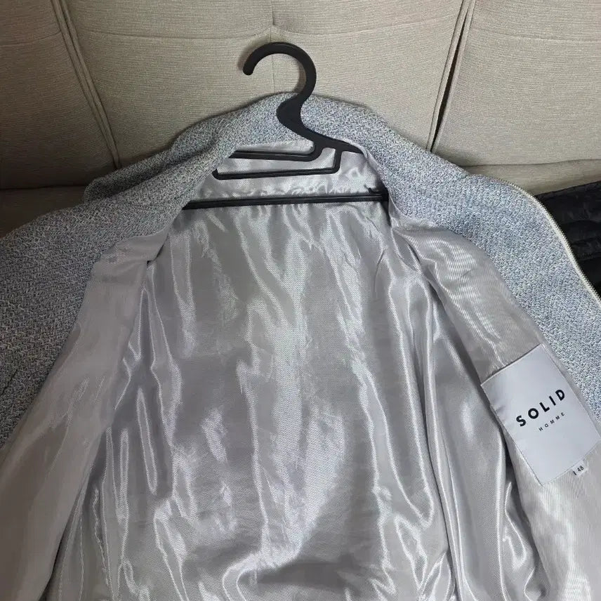 [BUNJANG] Solid Homme Blue Tweed Zip-Up Jacket (Size 48) / 솔리드옴므 블루 트위드 집업 자켓48 사이즈