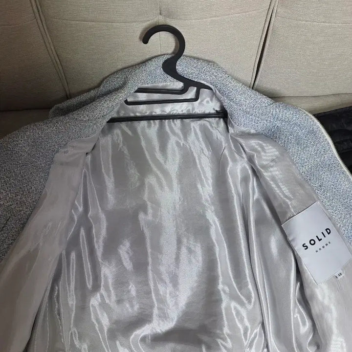 [BUNJANG] Solid Homme Blue Tweed Zip-Up Jacket (Size 48) / 솔리드옴므 블루 트위드 집업 자켓48 사이즈