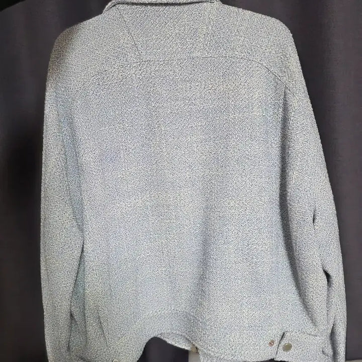 [BUNJANG] Solid Homme Blue Tweed Zip-Up Jacket (Size 48) / 솔리드옴므 블루 트위드 집업 자켓48 사이즈