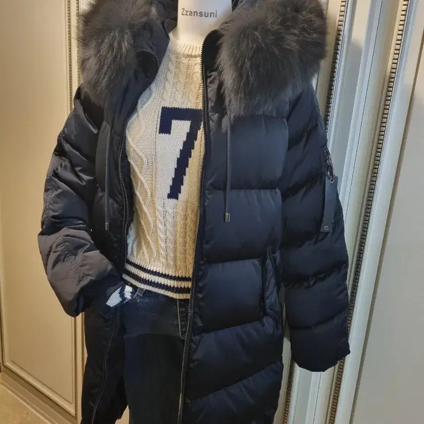 [BUNJANG] Vov Fox Fur Trimmed Long Down Padded Jacket / 보브 폭스퍼다운패딩