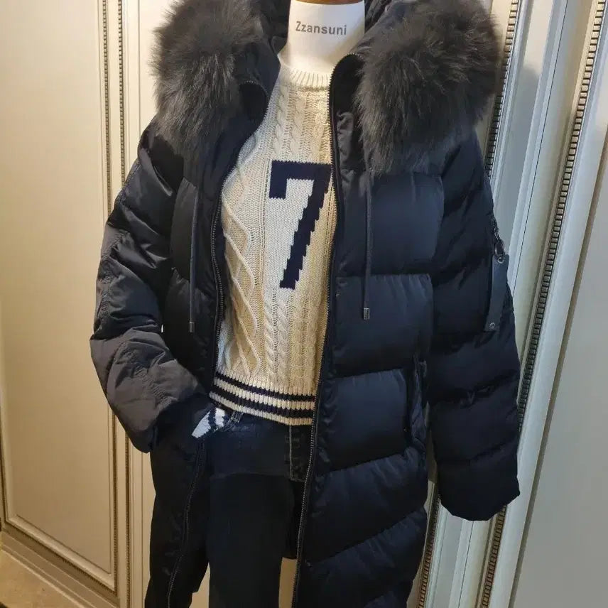 [BUNJANG] Vov Fox Fur Trimmed Long Down Padded Jacket / 보브 폭스퍼다운패딩