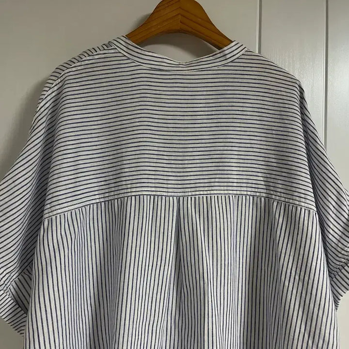 [BUNJANG] Vintage Striped Linen Blend Blouse / (일본 수입 빈티지)셔츠 블라우스 가오리핏 스트라이프 린넨 삼 레이온