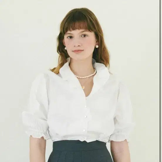 [BUNJANG] Pleats Crop Blouse / 플레따 핀턱 크롭 블라우스