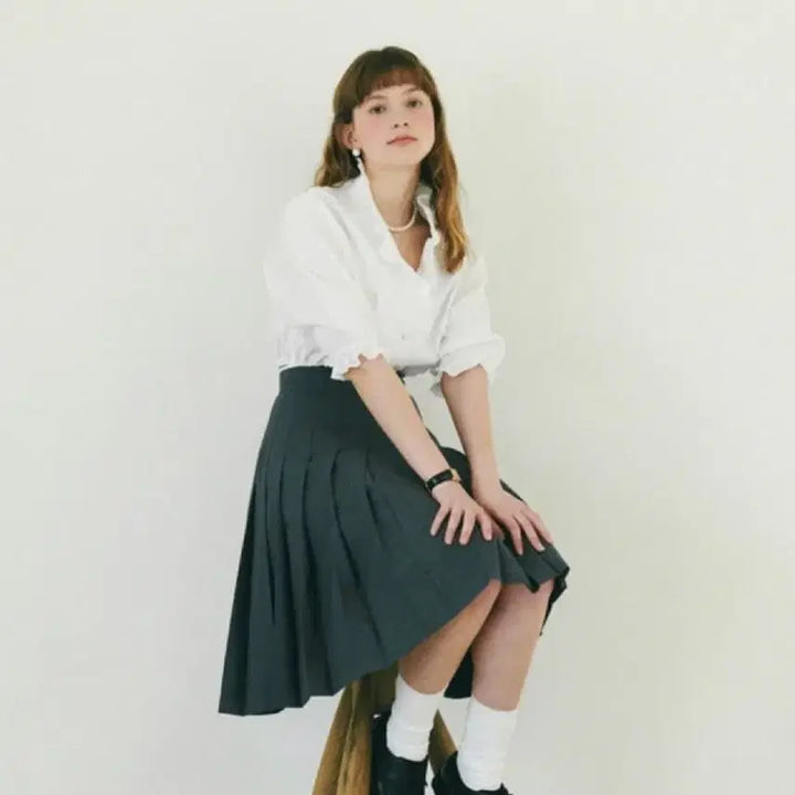 [BUNJANG] Pleats Crop Blouse / 플레따 핀턱 크롭 블라우스