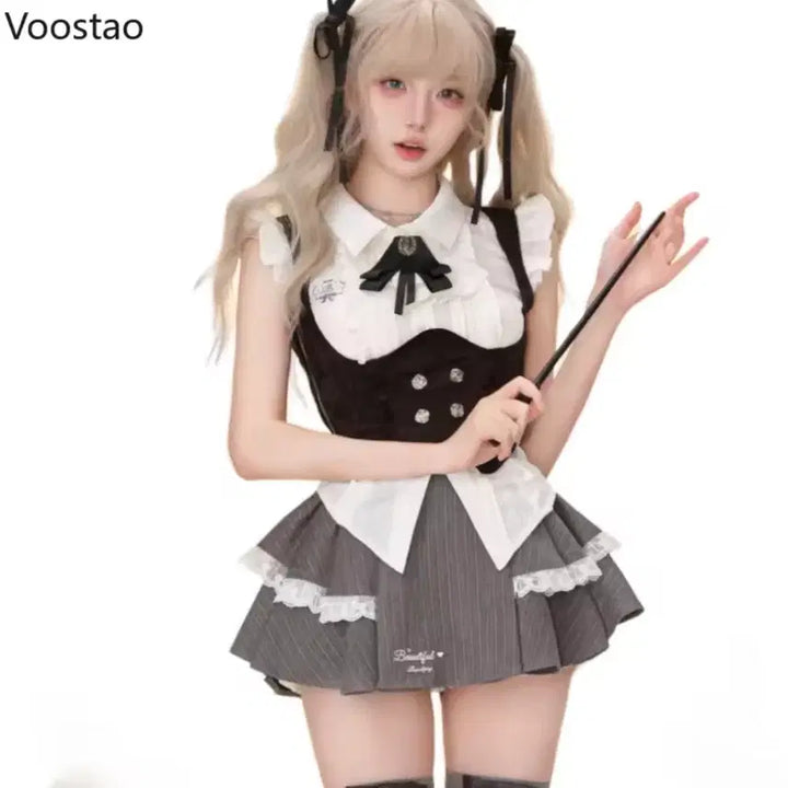 [BUNJANG] Lolita Preppy Set / 로리타 프레피 셋업