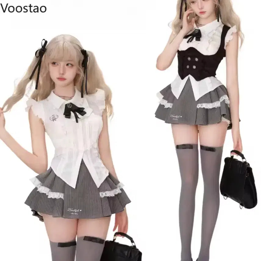 [BUNJANG] Lolita Preppy Set / 로리타 프레피 셋업