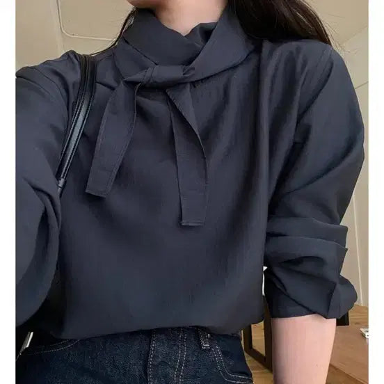 [BUNJANG] Kinda Beige Brett Tie Blouse / 킨다베이지 브렛 타이블라우스 (하객룩)