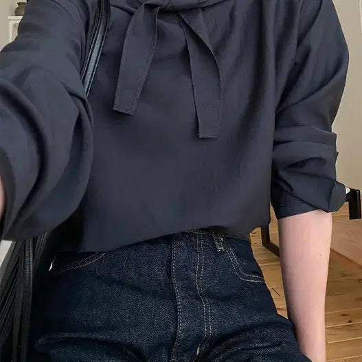 [BUNJANG] Kinda Beige Brett Tie Blouse / 킨다베이지 브렛 타이블라우스 (하객룩)