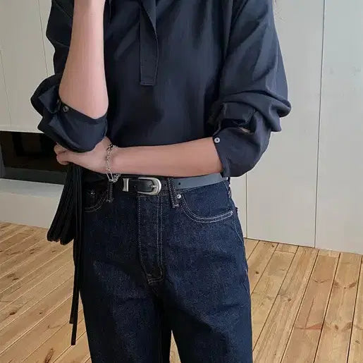 [BUNJANG] Kinda Beige Brett Tie Blouse / 킨다베이지 브렛 타이블라우스 (하객룩)