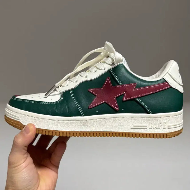 [BUNJANG] BAPE x END. Bapesta Green Burgundy Sneakers / [250/US 7] 베이프 X 엔드 콜라보 베이프스타 그린 버건디