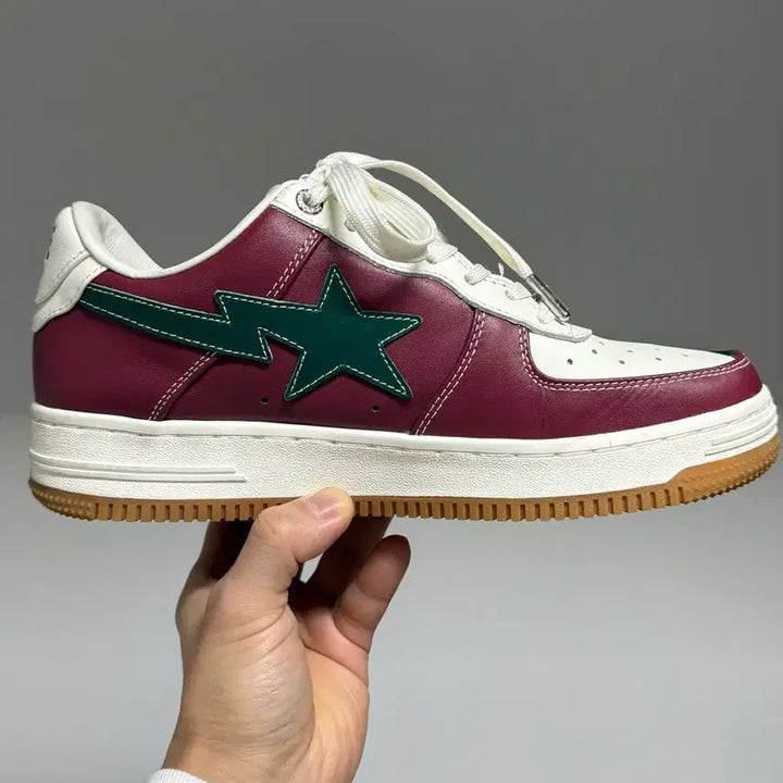 [BUNJANG] BAPE x END. Bapesta Green Burgundy Sneakers / [250/US 7] 베이프 X 엔드 콜라보 베이프스타 그린 버건디