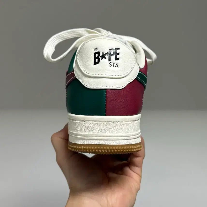 [BUNJANG] BAPE x END. Bapesta Green Burgundy Sneakers / [250/US 7] 베이프 X 엔드 콜라보 베이프스타 그린 버건디