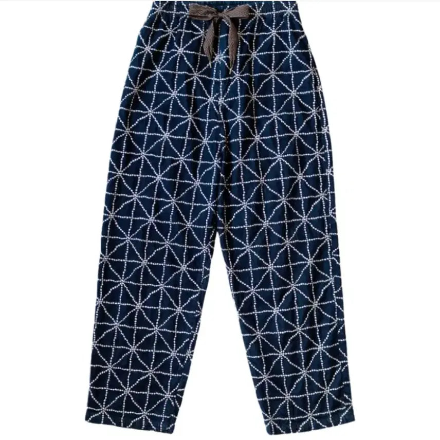[BUNJANG] Kapital 8oz Denim Fork Dojo Embroidered Easy Pants Indigo / 3) 캐피탈 8온즈 데님 포크 도조 자수 이지 팬츠 인디고