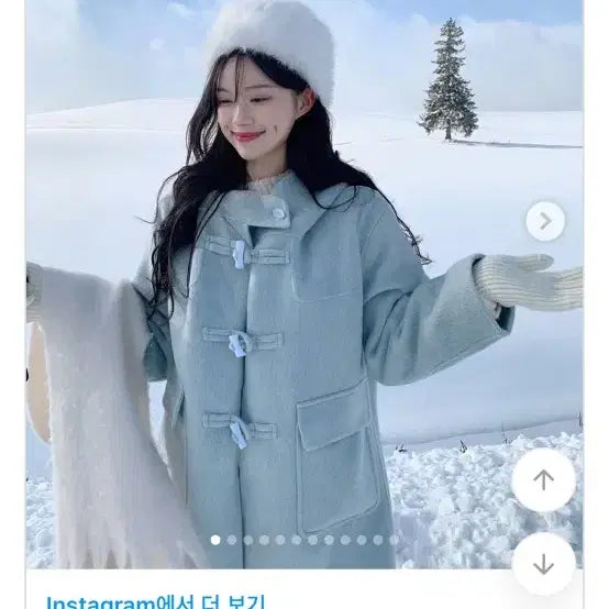 [BUNJANG] Dayroze Maybe Blue Wool Half Coat / 데이로제 메이비 떡볶이 코트 하프코트 삿포로 코디 겨울코트 하늘색