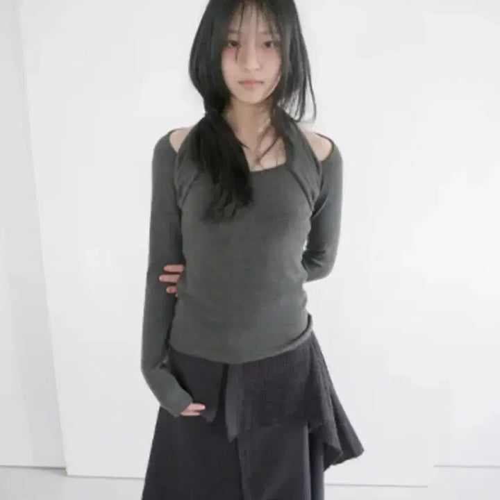 [BUNJANG] Ate Blue Aftermonday Angora Halter Top / 에테블루 홀터 슬림 탑 애프터먼데이 앙고라 홀터 티
