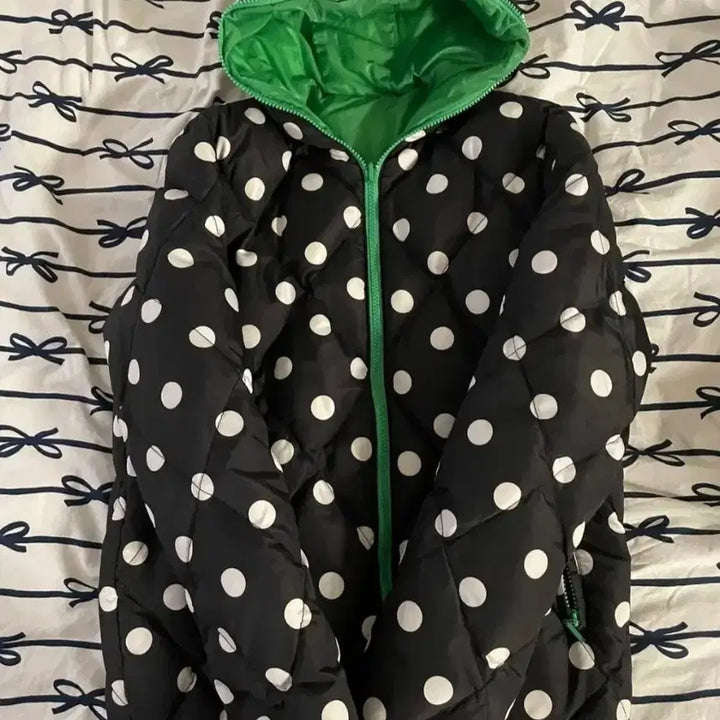 [BUNJANG] Vintage Japanese Dot Short Padding / 배송비 무료) 일본 빈티지 도트 숏패딩