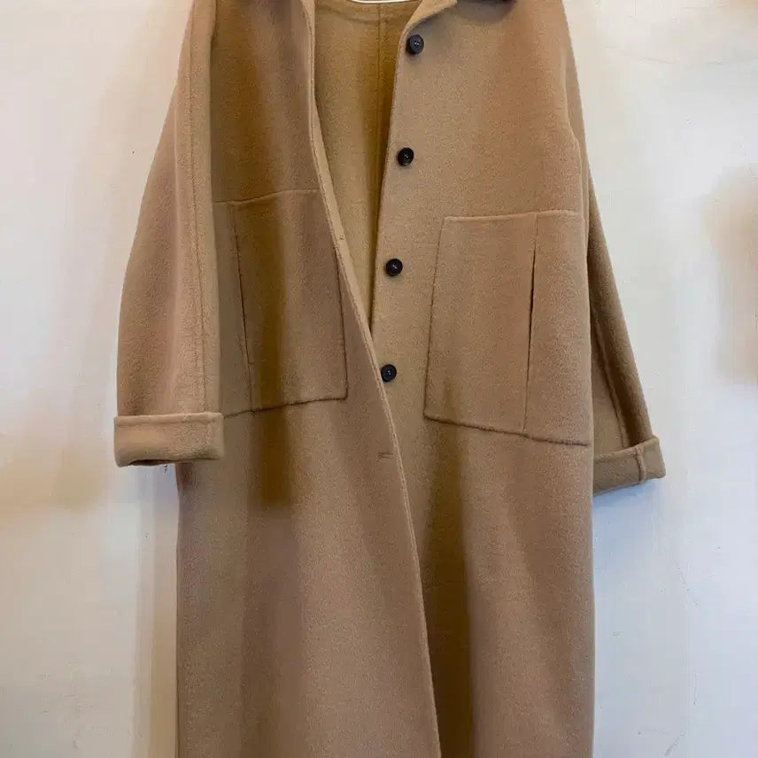 [BUNJANG] BLESSD Women's Handmade Beige Wool Coat Long Coat / BLESSD 여성 핸드메이드 베이지 울코트 모직롱코트:) 하객룩데이트룩