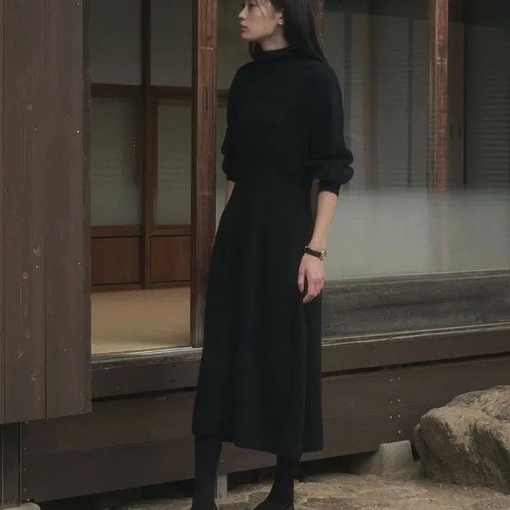 [BUNJANG] Sageement Line Whole Garment Knit Dress / 세이지먼트 LINE WHOLEGARMENT KNIT DRESS