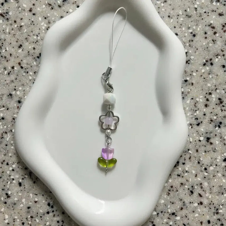 [BUNJANG] Tulip Bead Keyring / 튤립 비즈키링