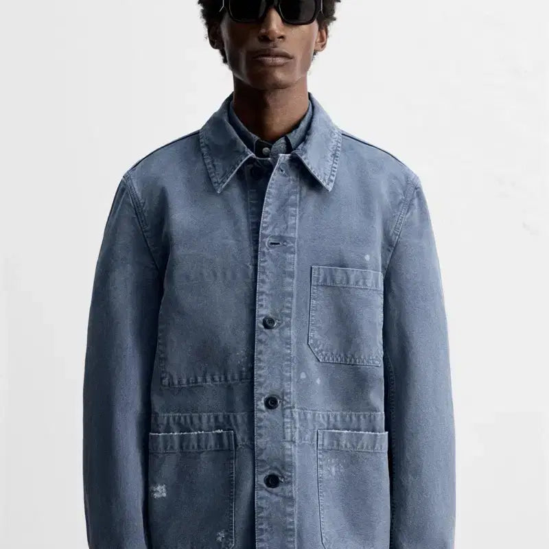 [BUNJANG] Unisex Origins Splatter Washing Canvas Jacket / [XL] 자라 오리진스 스플래터 워싱 점퍼 야상 캔버스 자켓 새상품