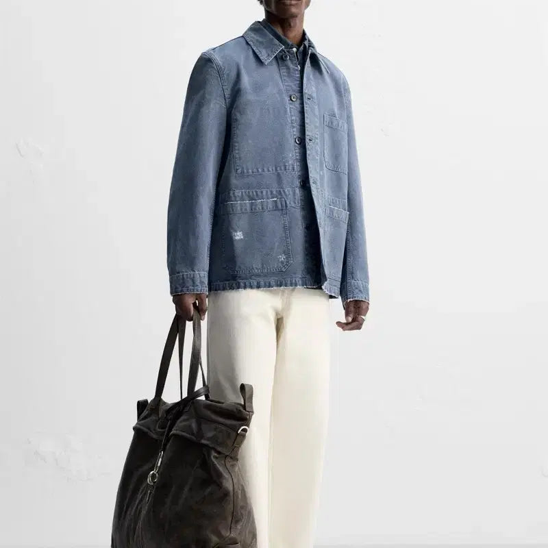 [BUNJANG] Unisex Origins Splatter Washing Canvas Jacket / [XL] 자라 오리진스 스플래터 워싱 점퍼 야상 캔버스 자켓 새상품