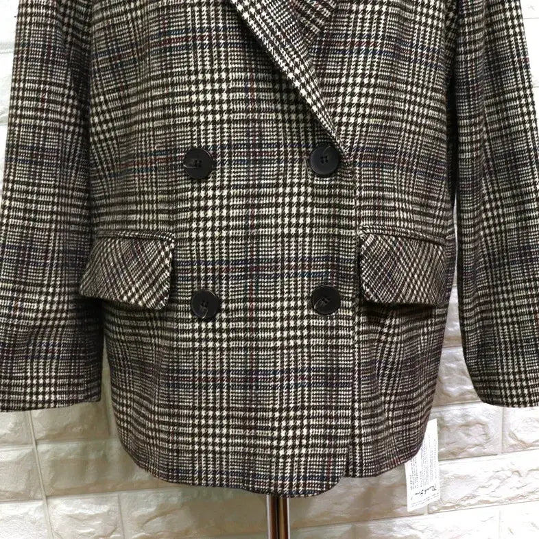 [BUNJANG] K101 Women's Checkered Double Blazer Jacket / k101 새상품 체크다블자켓/여성자켓/여66-77/키150-160/사놀까