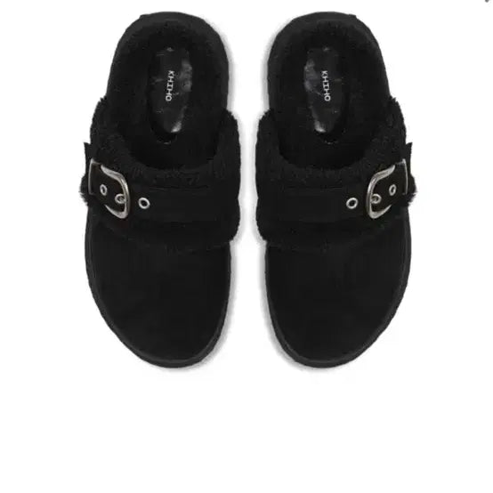 [BUNJANG] KHZHO 벨크로 퍼 뮬 블랙 250 / KHZHO 벨크로 퍼 뮬 블랙 250