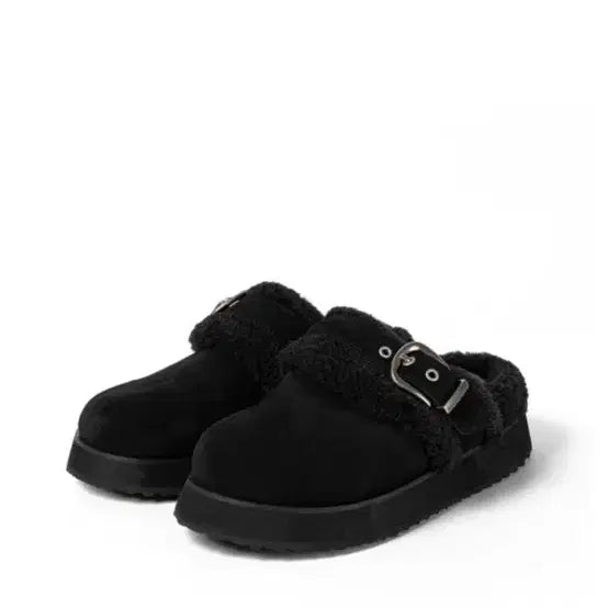 [BUNJANG] KHZHO 벨크로 퍼 뮬 블랙 250 / KHZHO 벨크로 퍼 뮬 블랙 250