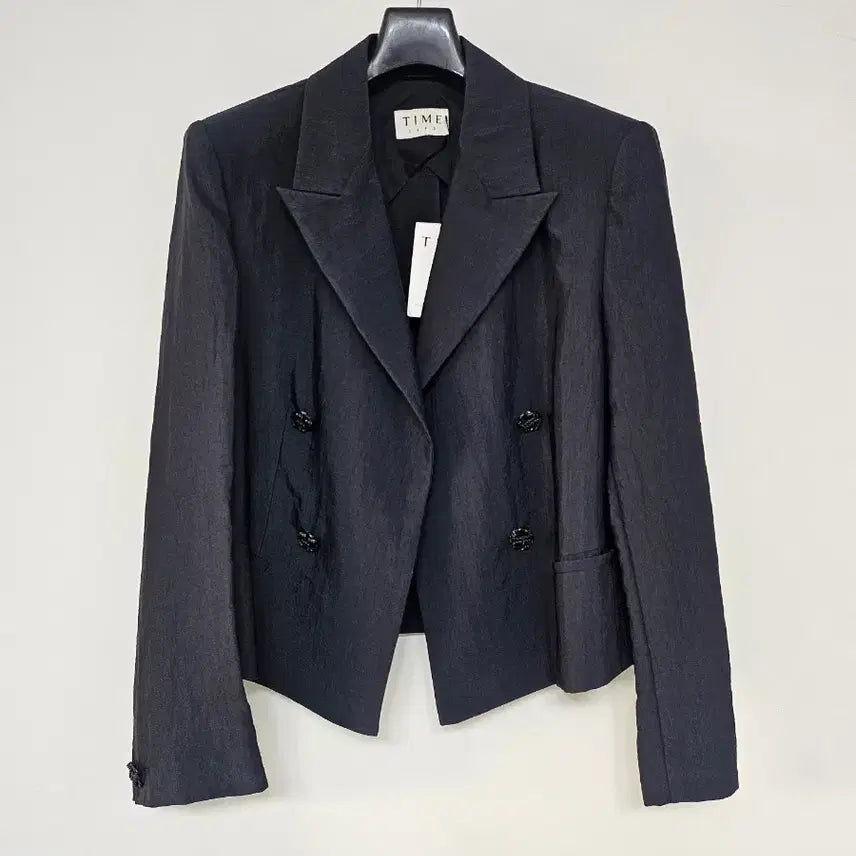 [BUNJANG] Time Peaked Collar Crop Jacket / 타임 피크드 칼라 크롭재킷