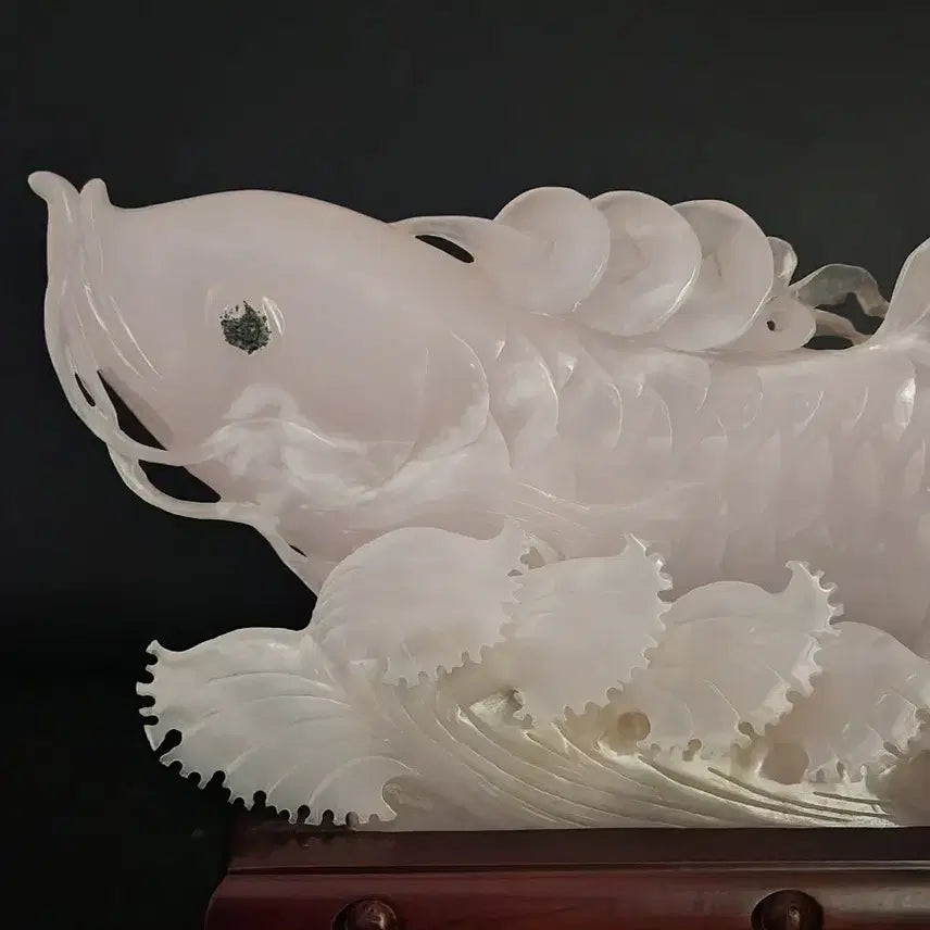 [BUNJANG] Chinese Ceramic Dragon Statue / 옥 어룡 높이17.5cm 폭40cm 중국도자기