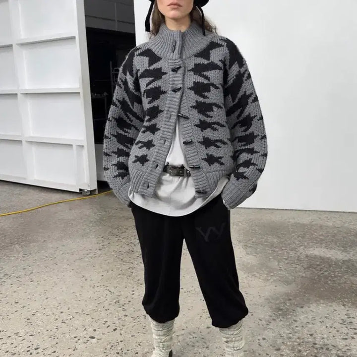 [BUNJANG] Open YY Cowichan Cardigan Gray M / 오픈와이와이 코위찬 가디건 그레이 M