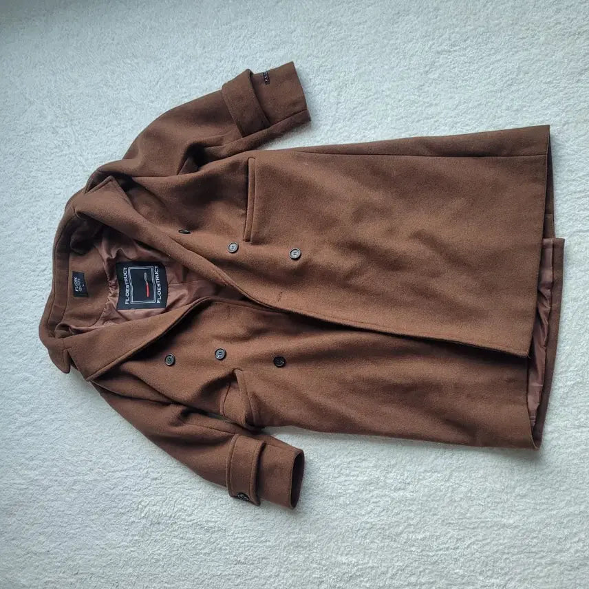 [BUNJANG] FLION Brown Double Long Coat (Size M) / 브라운 롱코트