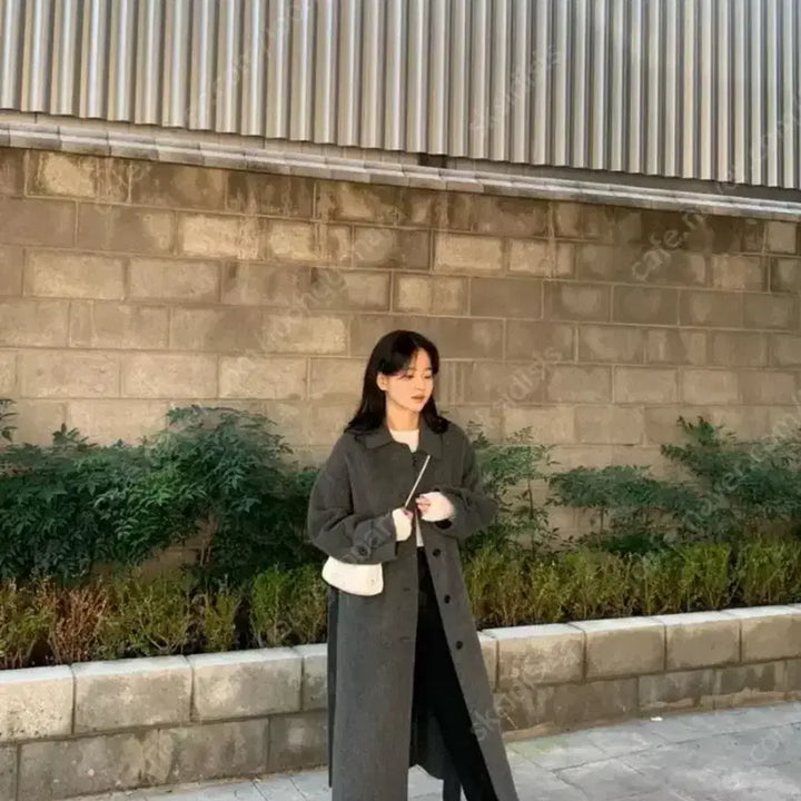 [BUNJANG] Handmade Long Coat Charcoal / 포코마켓 핸드메이드 롱코트 차콜