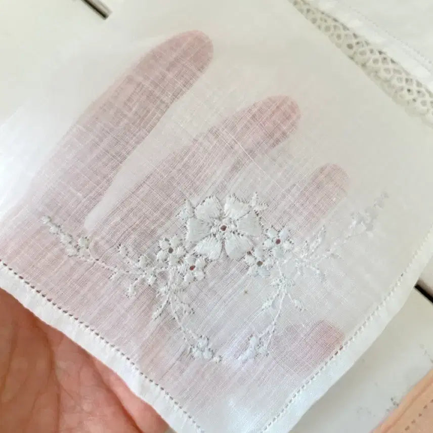 [BUNJANG] Vintage Lace Embroidery Handkerchief / 빈티지 레이스 자수 손수건 웨딩행키