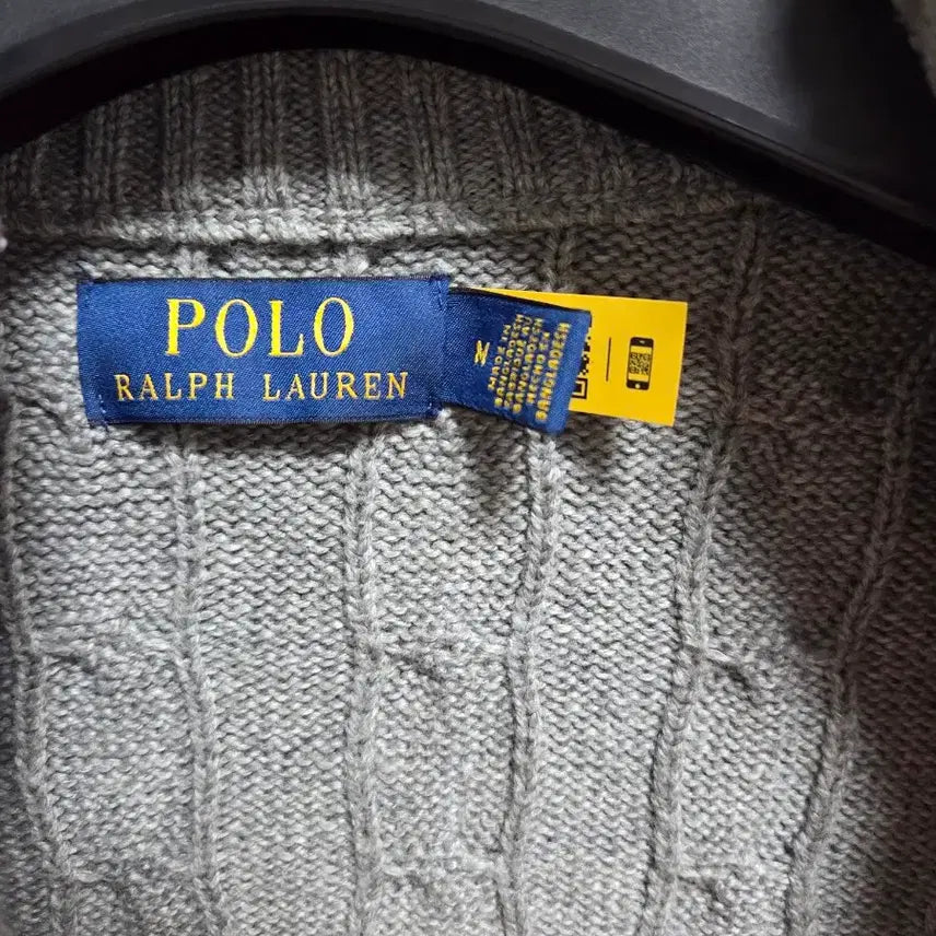 [BUNJANG] Polo Cable Knit Full Zip Sweater / 폴로 케이블 니트 풀 지퍼 스웨터 m