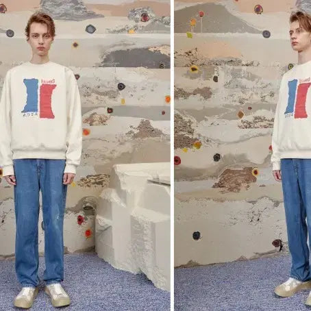 [BUNJANG] ADER Error Camper Edition Beige Sweatshirt / 아더에러 베이지 캠퍼 에디션 맨투맨 티셔츠