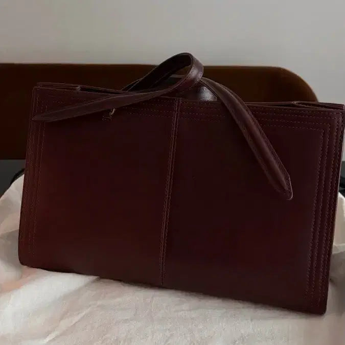 [BUNJANG] Kindersalmon Burgundy Leather Shoulder Bag / 킨더살몬 버건디 가죽 숄더백 (가격제안가능)