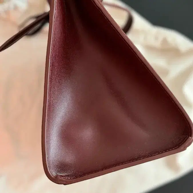 [BUNJANG] Kindersalmon Burgundy Leather Shoulder Bag / 킨더살몬 버건디 가죽 숄더백 (가격제안가능)