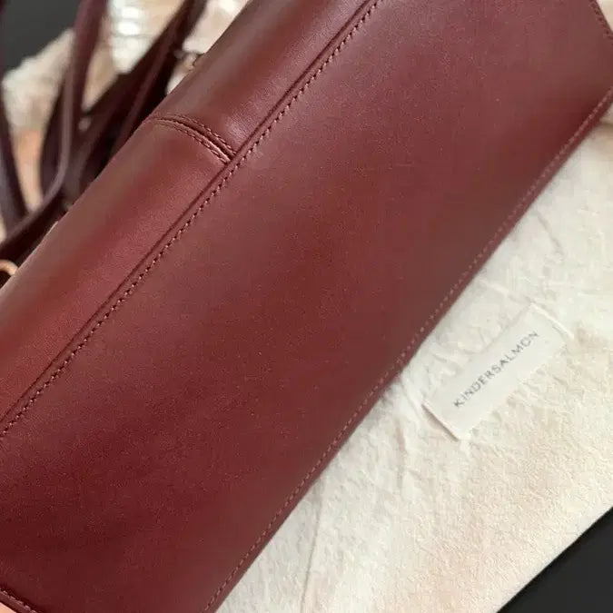 [BUNJANG] Kindersalmon Burgundy Leather Shoulder Bag / 킨더살몬 버건디 가죽 숄더백 (가격제안가능)