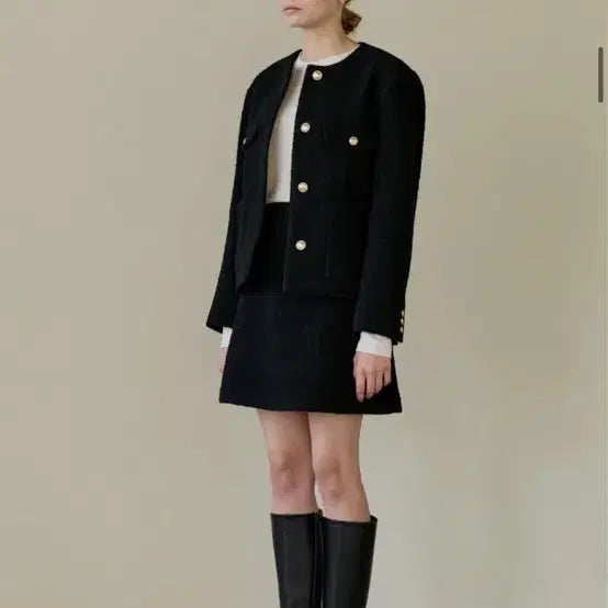 [BUNJANG] Step Around Alpaca Boucle Jacket and Skirt Set / 스텝어라운드 알파카 부클 자켓 스커트 셋업